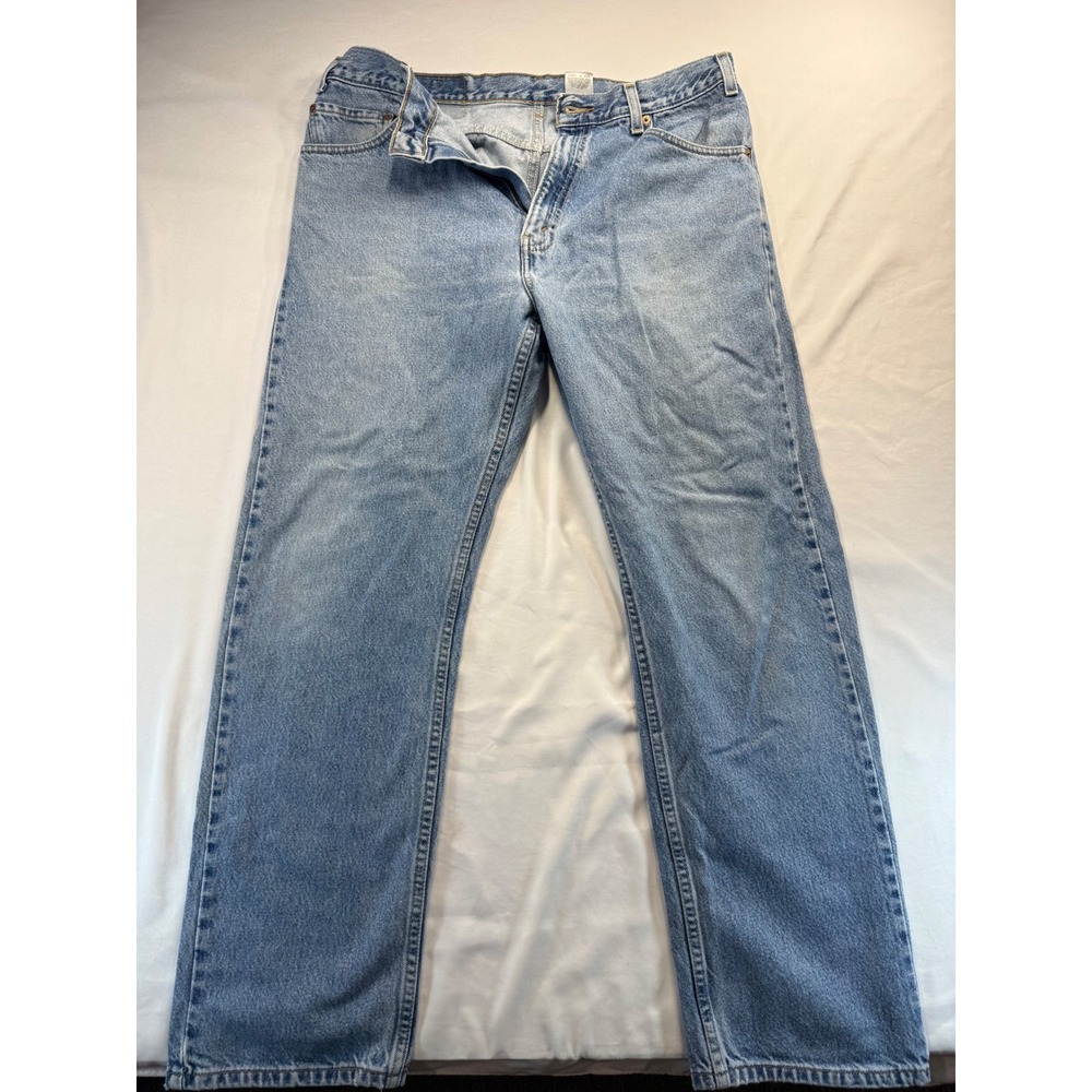 Levis 505 Regular Fit Jeans Mens 36x30 Light Wash Blue Straight Leg Denim Pants